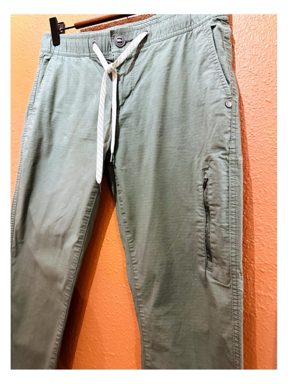 Vuori Ripstop Pant Army Green Organic Cotton Gorpcore Hiking Slim Small - Picture 4 of 8